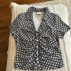 Maeve Anthropologie ruched floral top